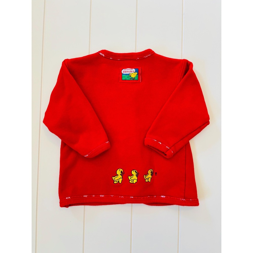 Vintage Mickey & Co Minnie Mouse Farm Theme Embroidered Cardigan, Size 2T - Picture 8 of 12